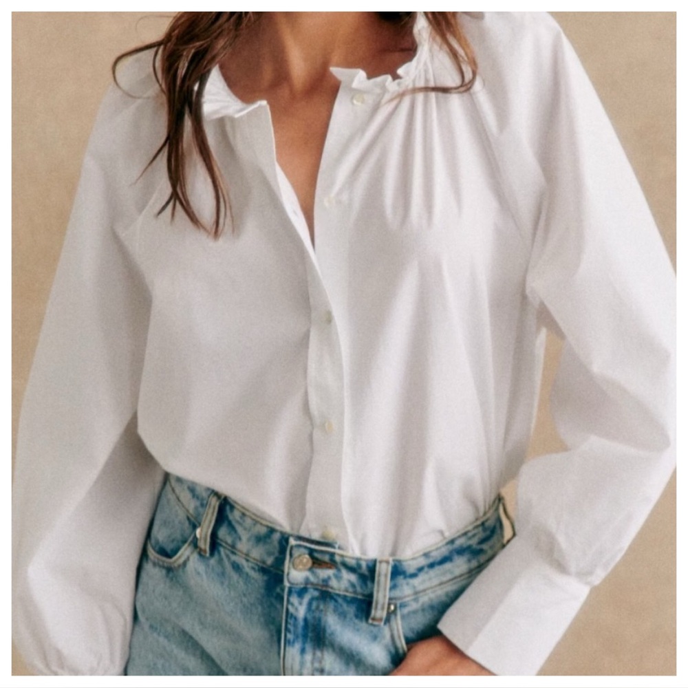 Sezane Louna Shirt White - Size 10